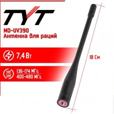 Антенна штатная для раций TYT MD-UV390, 136/480 МГц